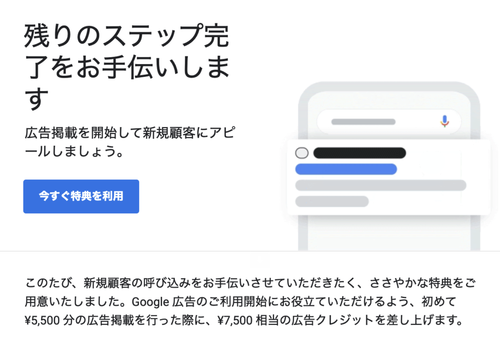 Google広告の特典